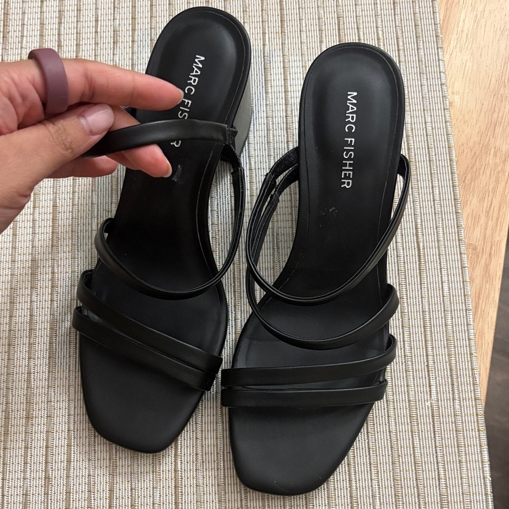 Marc Fisher Black Strappy Heels